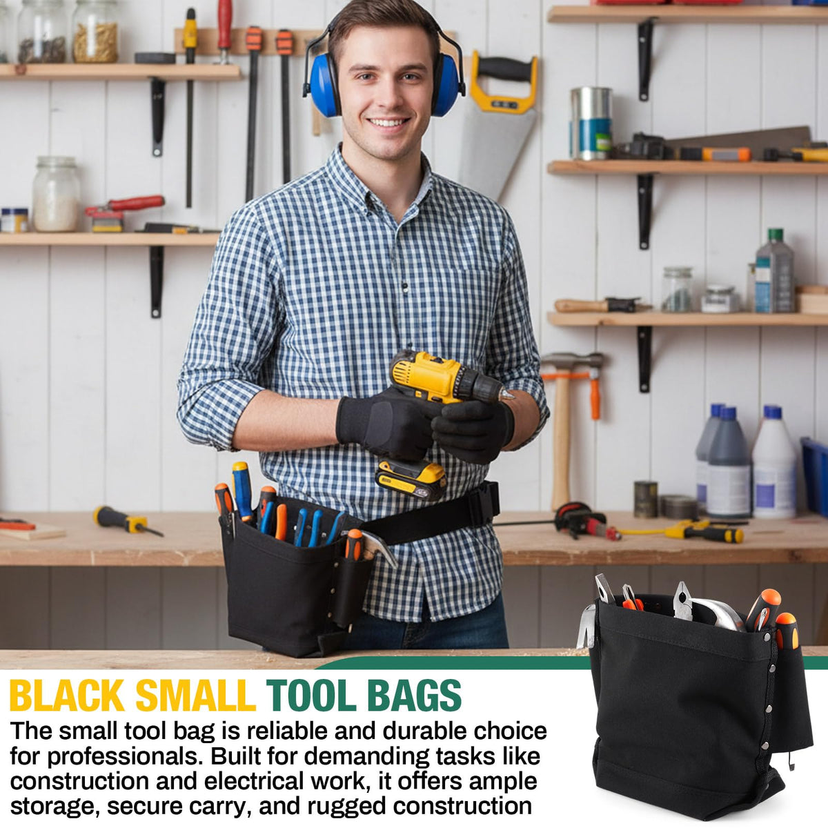 Tool Bag with Bull Pin Loops & Tunnel Connection, 5" x 10" x 9" Y558608