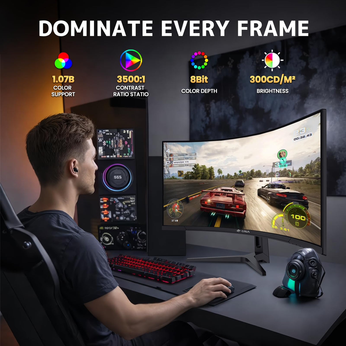 34" WQHD 240Hz Ultrawide Curved Gaming Monitor T443794