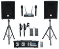 10" PA Speaker Pair with Mixer and Wireless Mics W354106