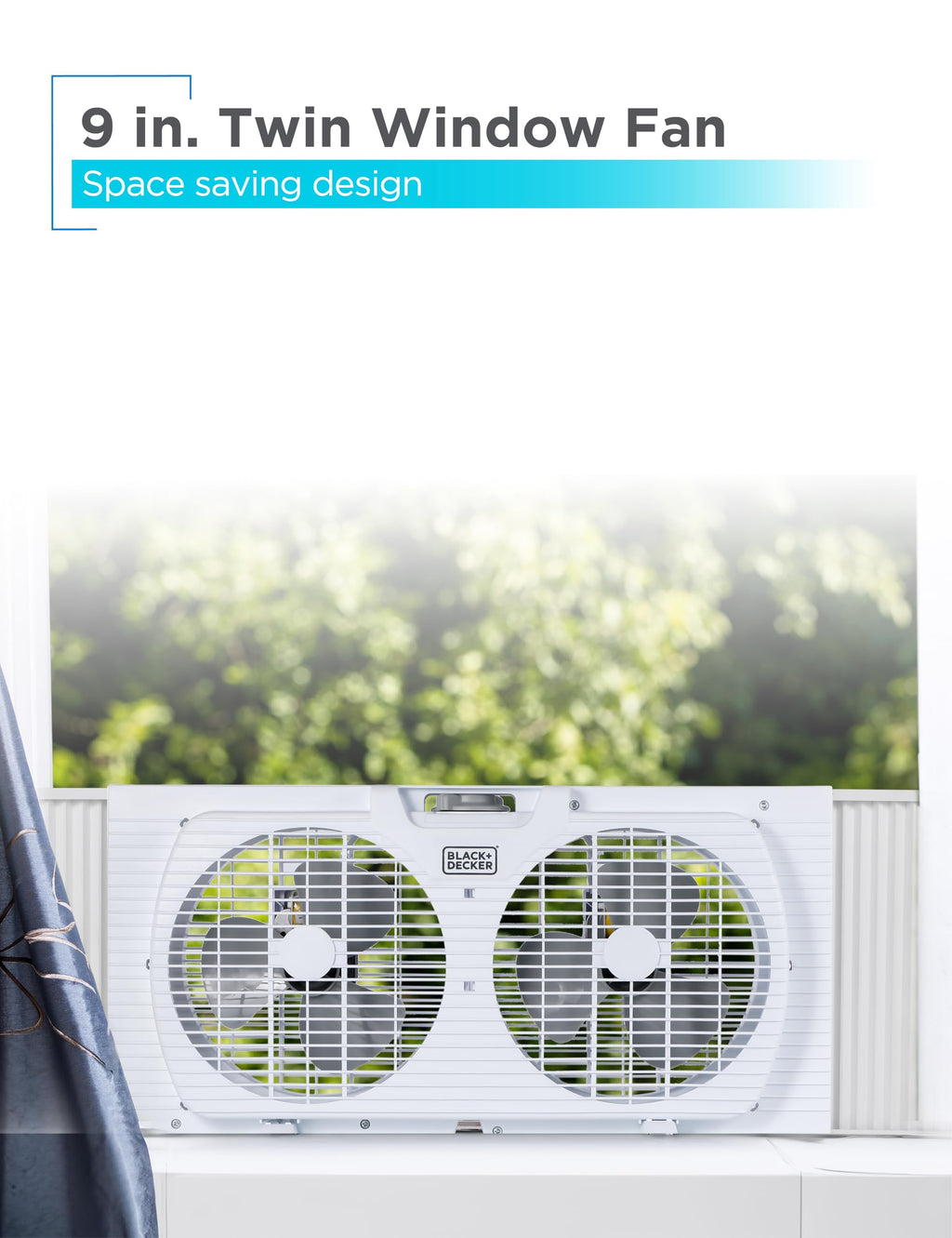 9" Dual Window Fan with 2 Speed Settings U520001