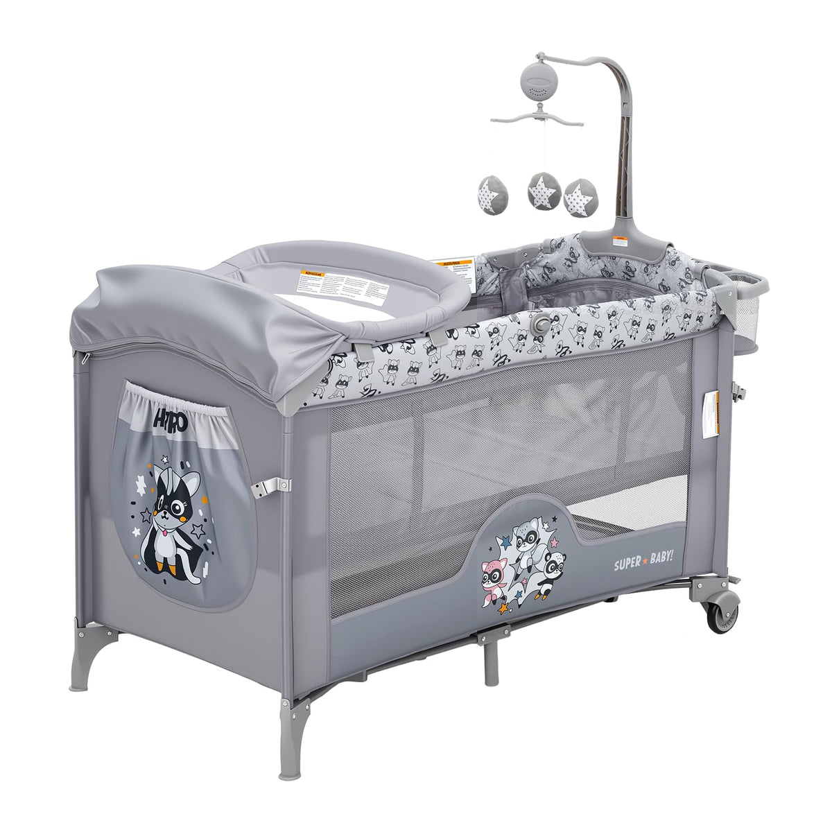 4 in 1 Baby Bassinet Bedside Sleeper Pack and Play with Changing Table N82752