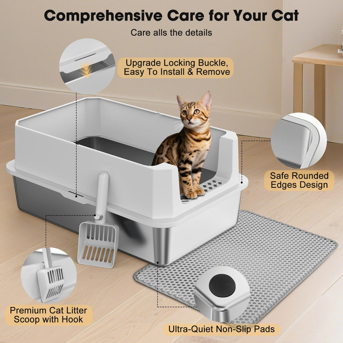 Stainless Steel Cat Litter Box B24623