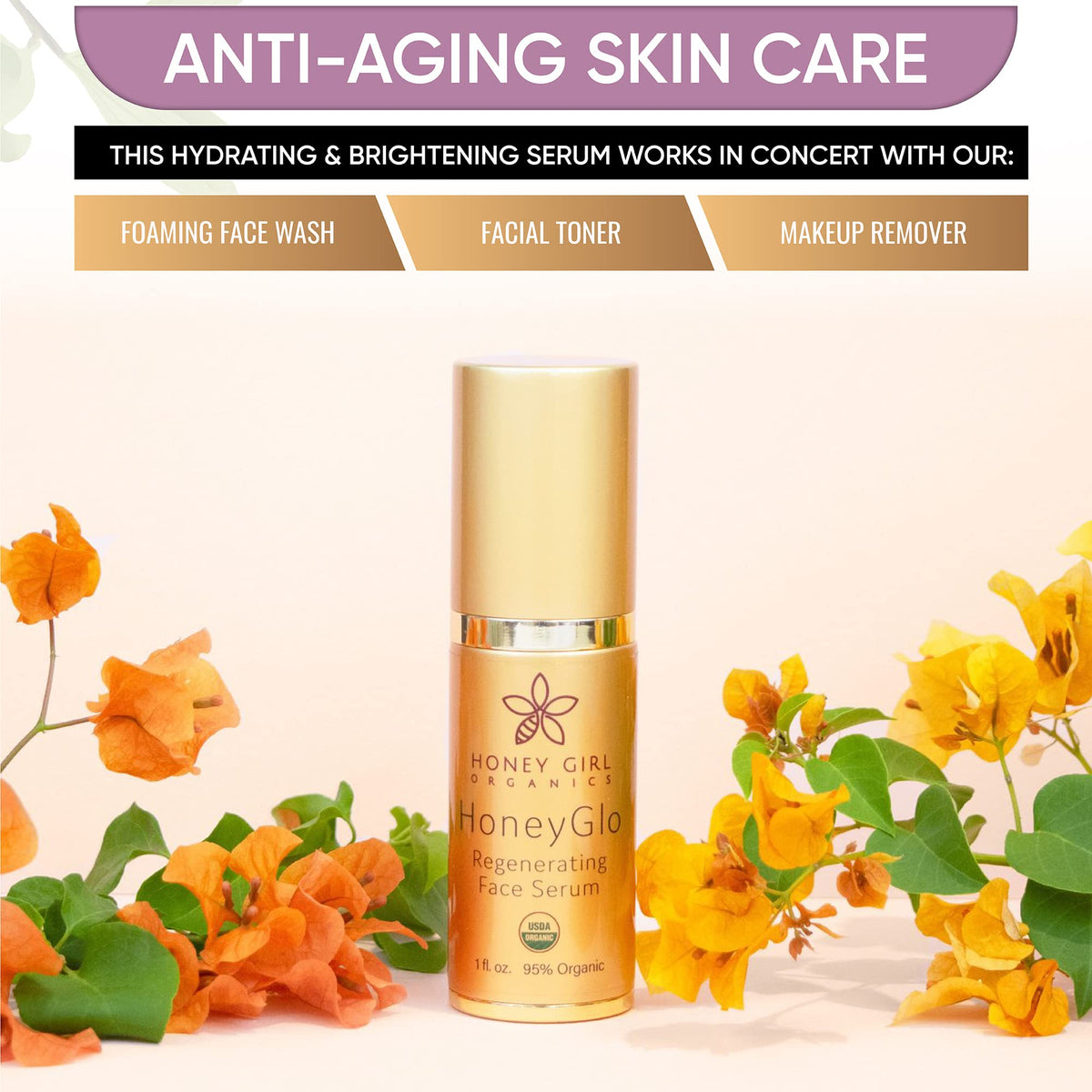 USDA Certified Organic Face Serum with Vitamin C and EVOO 1 oz E3197