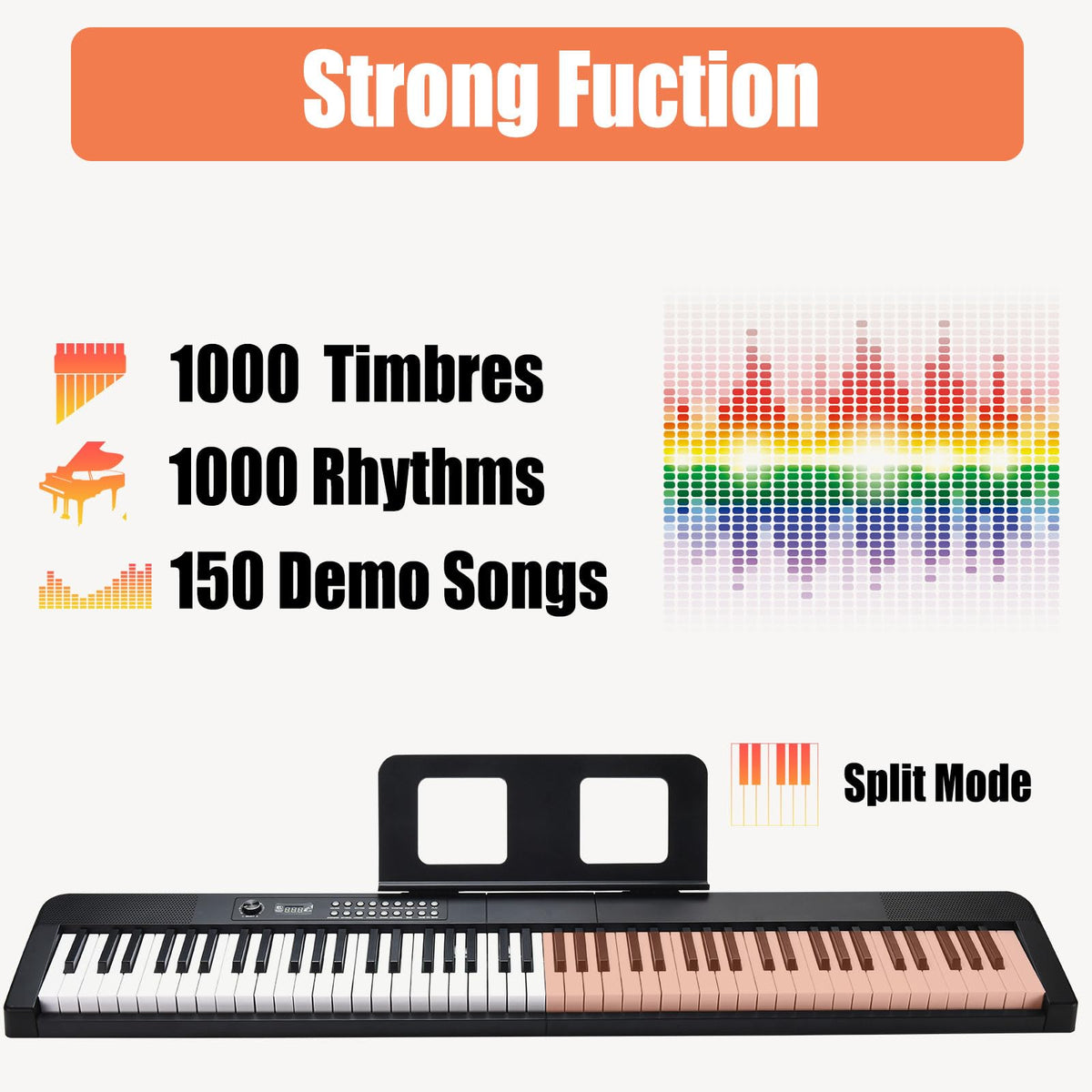 88 Key Electric Digital Piano with Semi Weighted Keys D143