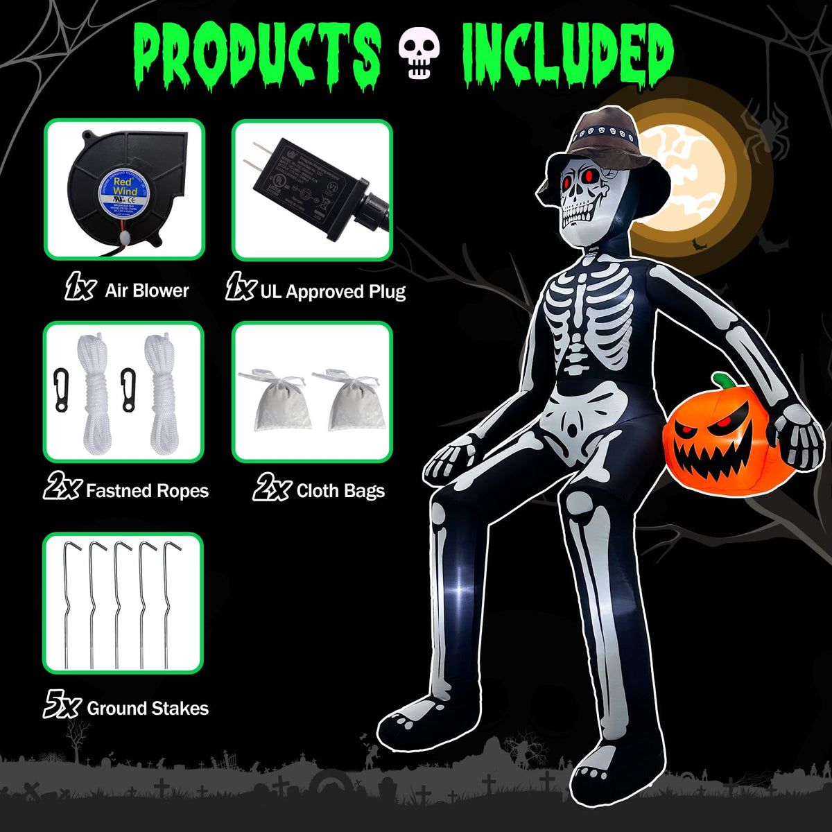 Giant Sitting Skeleton Inflatable P3505