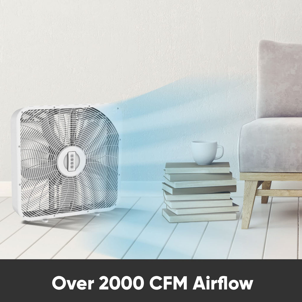 20 Inch 3 Speed Quiet Box Fan with Remote Control R3217