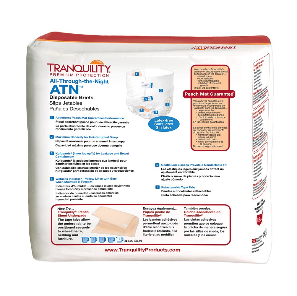 Large Adult Diapers with Tabs, 12 Ct T4044