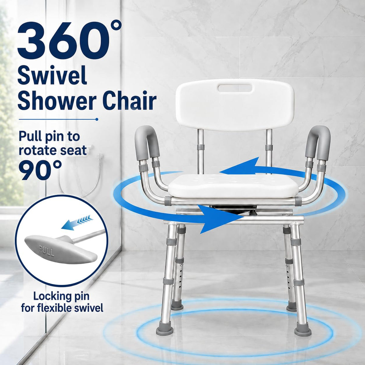 Adjustable Swivel Shower Chair L743050