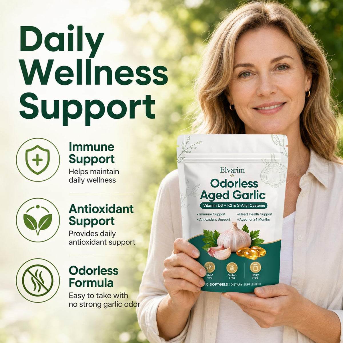 Odorless Garlic Capsules 7500mg 300 Softgels Z8640