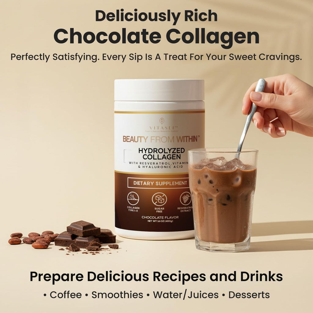 Hydrolyzed Collagen Peptide Powder Drink Chocolate Flavored 16oz C9227
