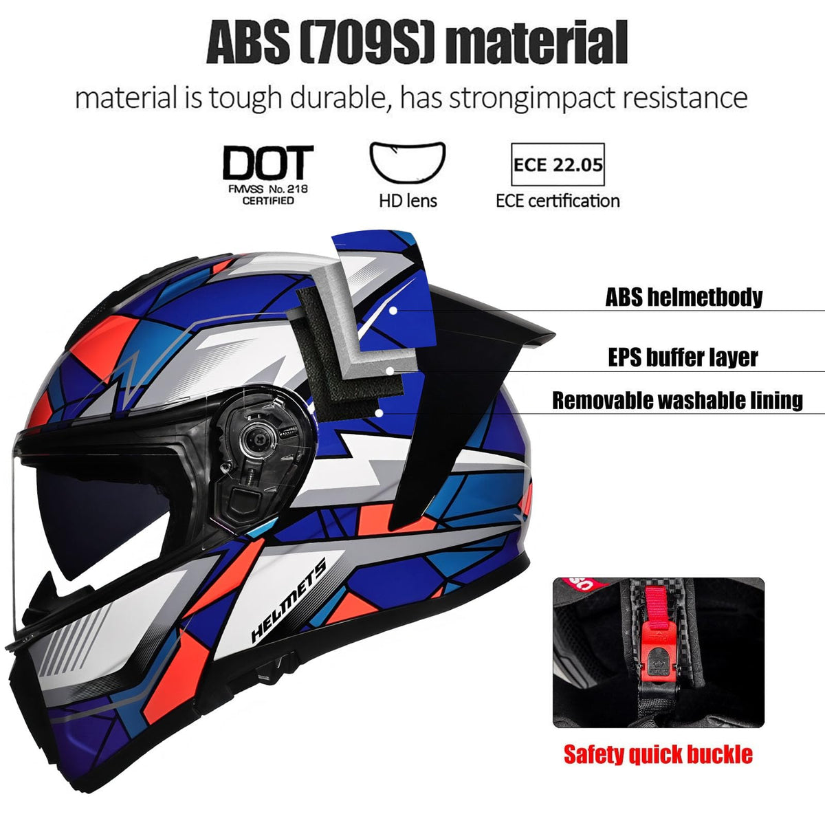 Flip-Up Full Face Motorcycle Helmet with Dual Visors G64487
