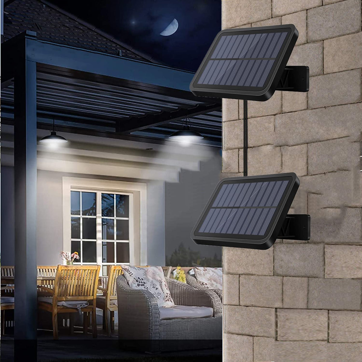 Solar Pendant Lights IP65 Waterproof Dusk to Dawn with Remote Controller I92630
