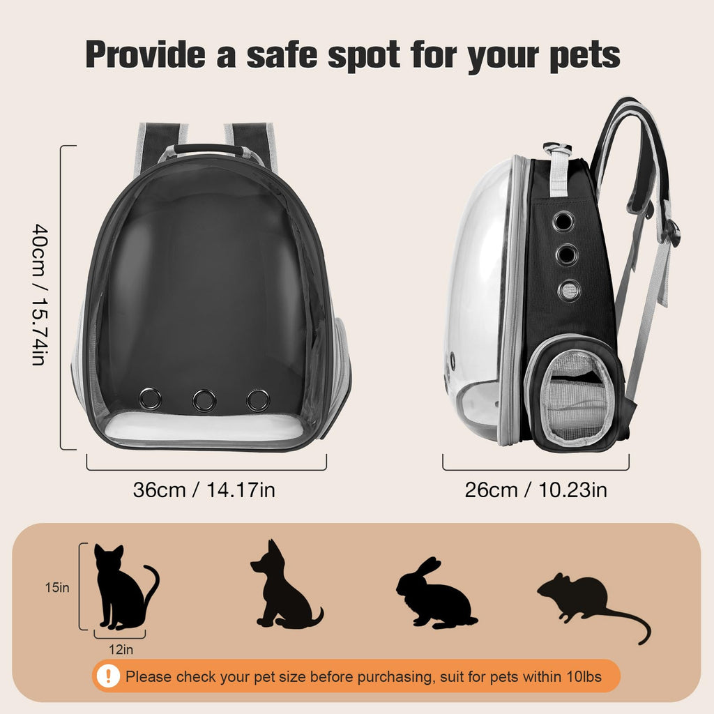 Black Cat Pet Carrier Backpack D32284