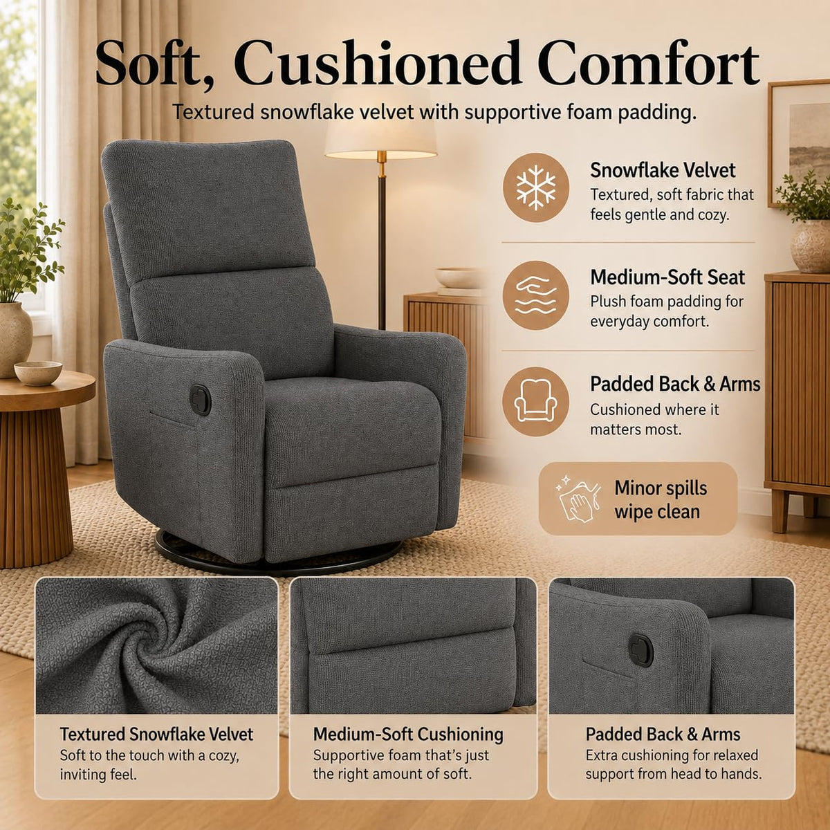 Swivel Rocker Recliner Chair J315602