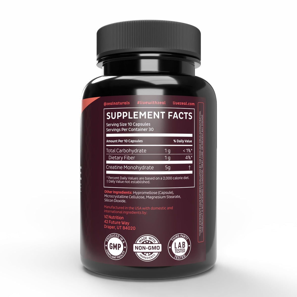 Micronized Creatine Monohydrate 5000mg 300 Capsules L883