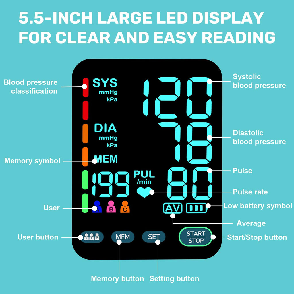 Upper Arm Blood Pressure Monitor with 2 Cuffs P961866