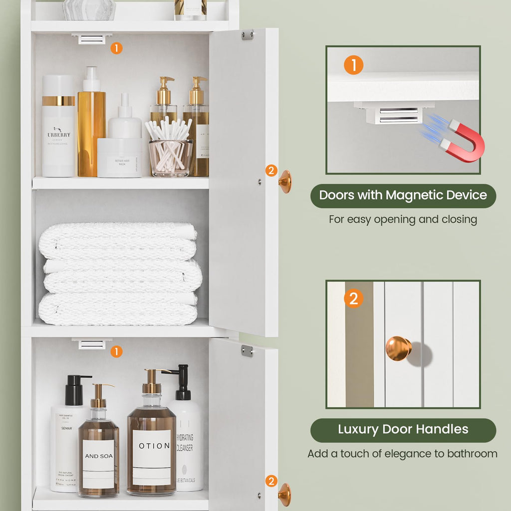 White Bathroom Storage Cabinet with 2 Doors T58000