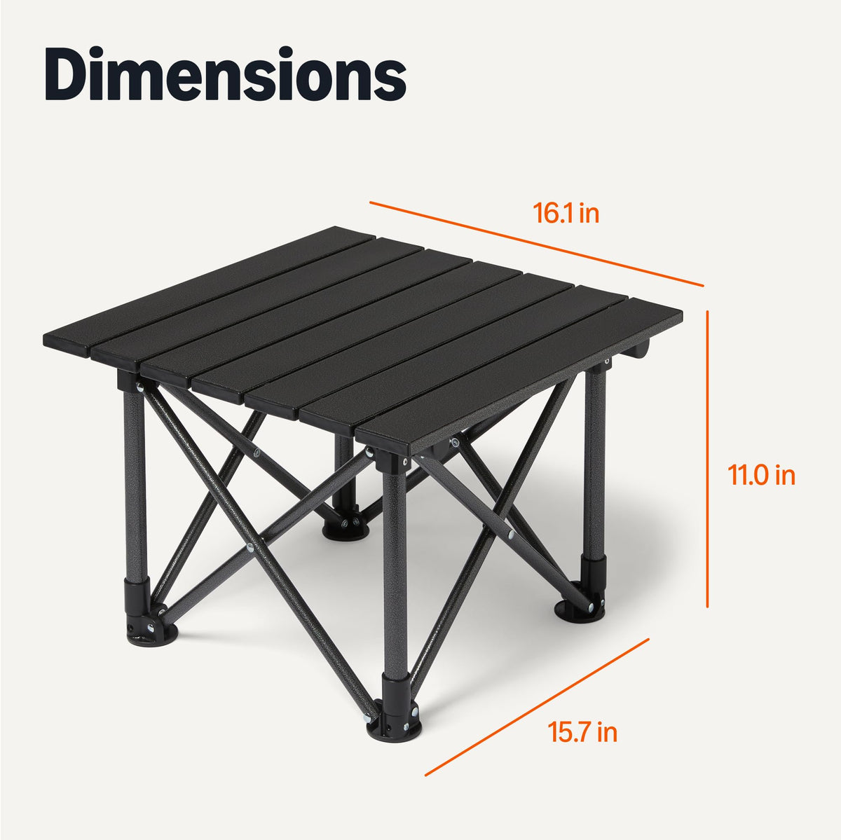 Folding Camping Table Alloy Steel Aluminum Small Black T136