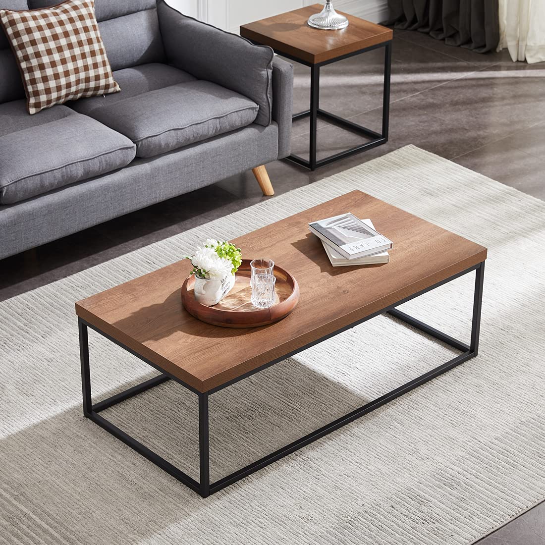 Dark Walnut Coffee Table & End Table Set K378803