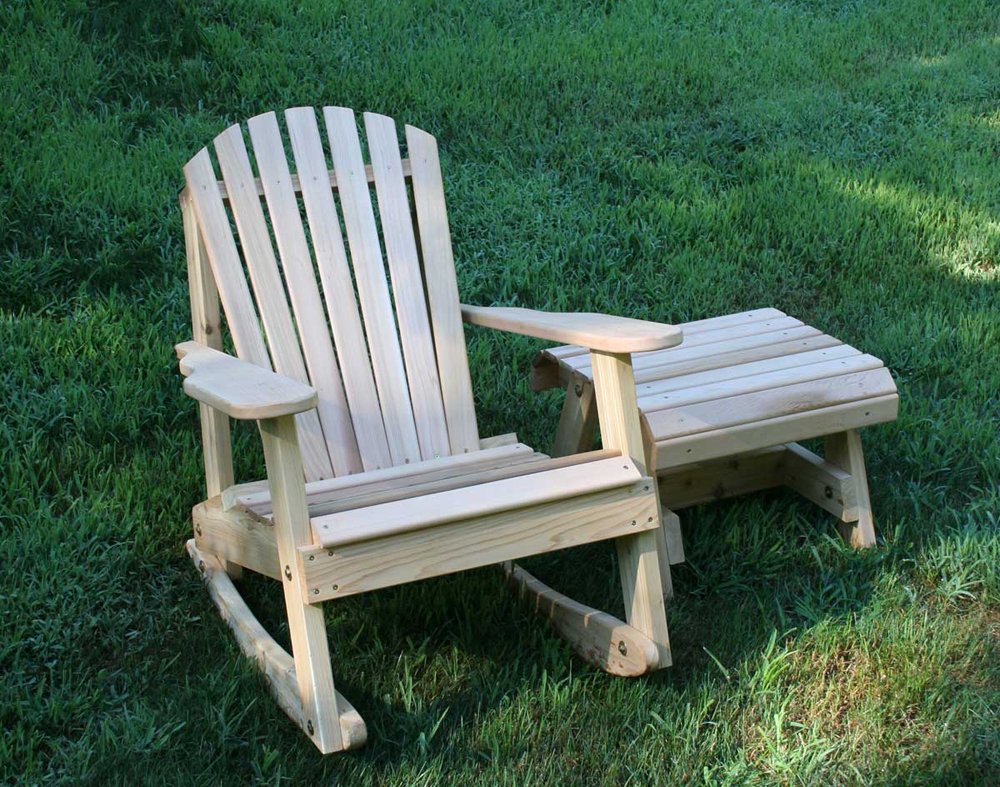 Cedar Adirondack Rocker & Side Table Set M847