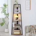 70 inch Solid Wood 5 Tier Corner Bookshelf V58327