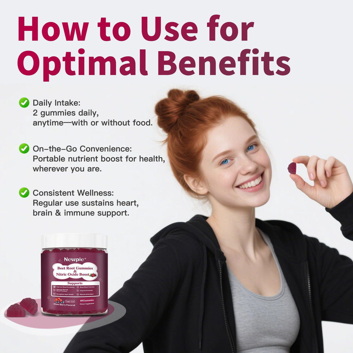 Beet Root Gummies Mixed Berry 60 Chews H2305