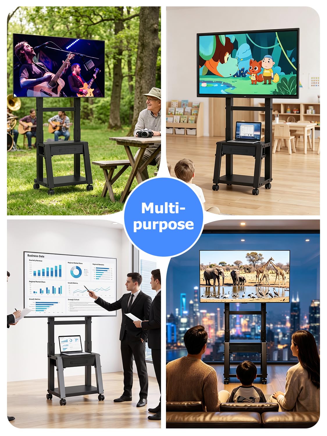 Mobile TV Cart with Storage Drawer for 32-75 inch TVs W221901