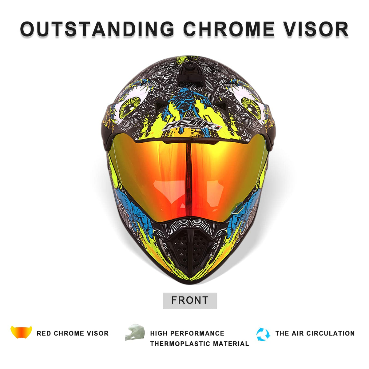 Red Full Face Motocross Helmet Y674