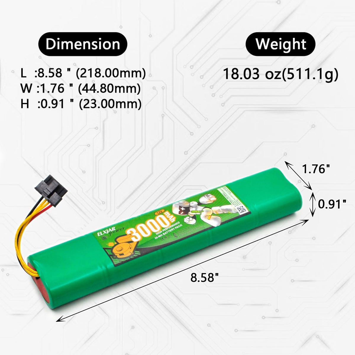 12V 3000mAh Ni-MH Battery C100