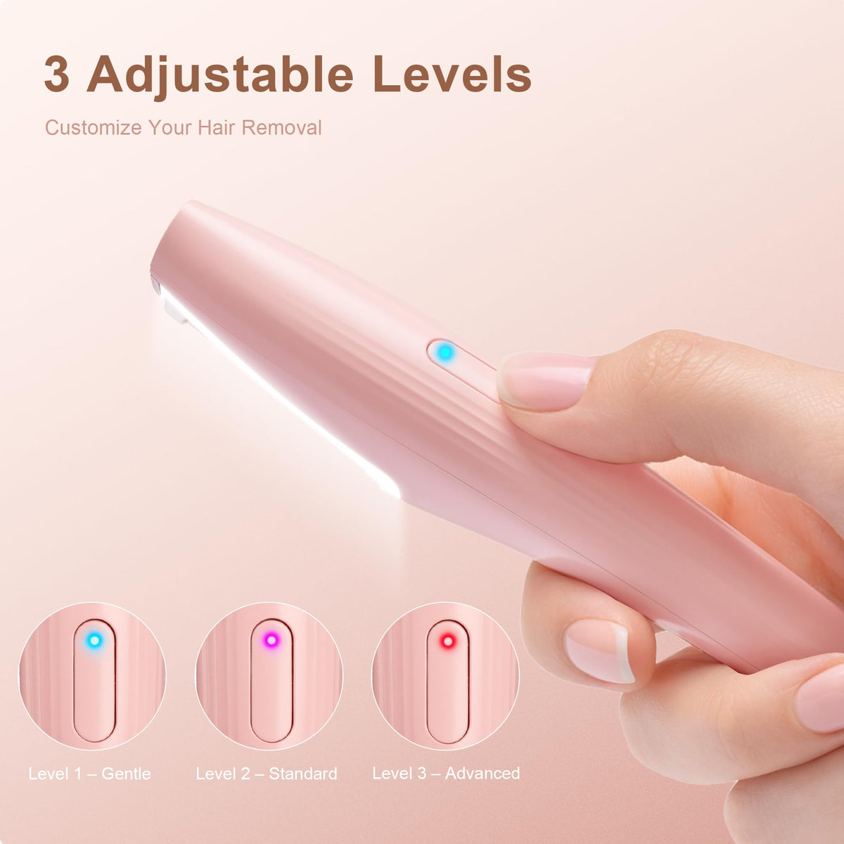 Rechargeable Facial Hair Razor with LED Light, 3 Speeds U1275
