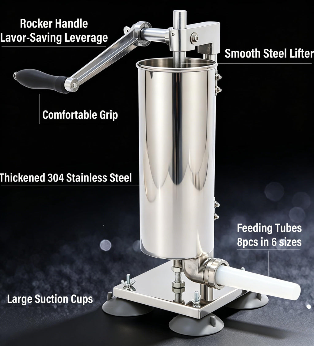 3L Manual Sausage Stuffer Machine 304 Stainless Steel W8444