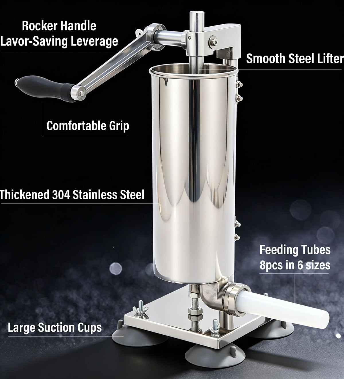 3L Manual Sausage Stuffer Machine 304 Stainless Steel W8444