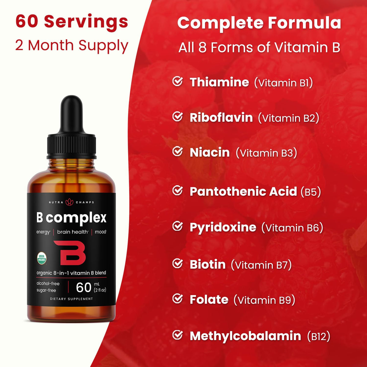 Organic Vitamin B Complex Liquid Drops 2oz L625874