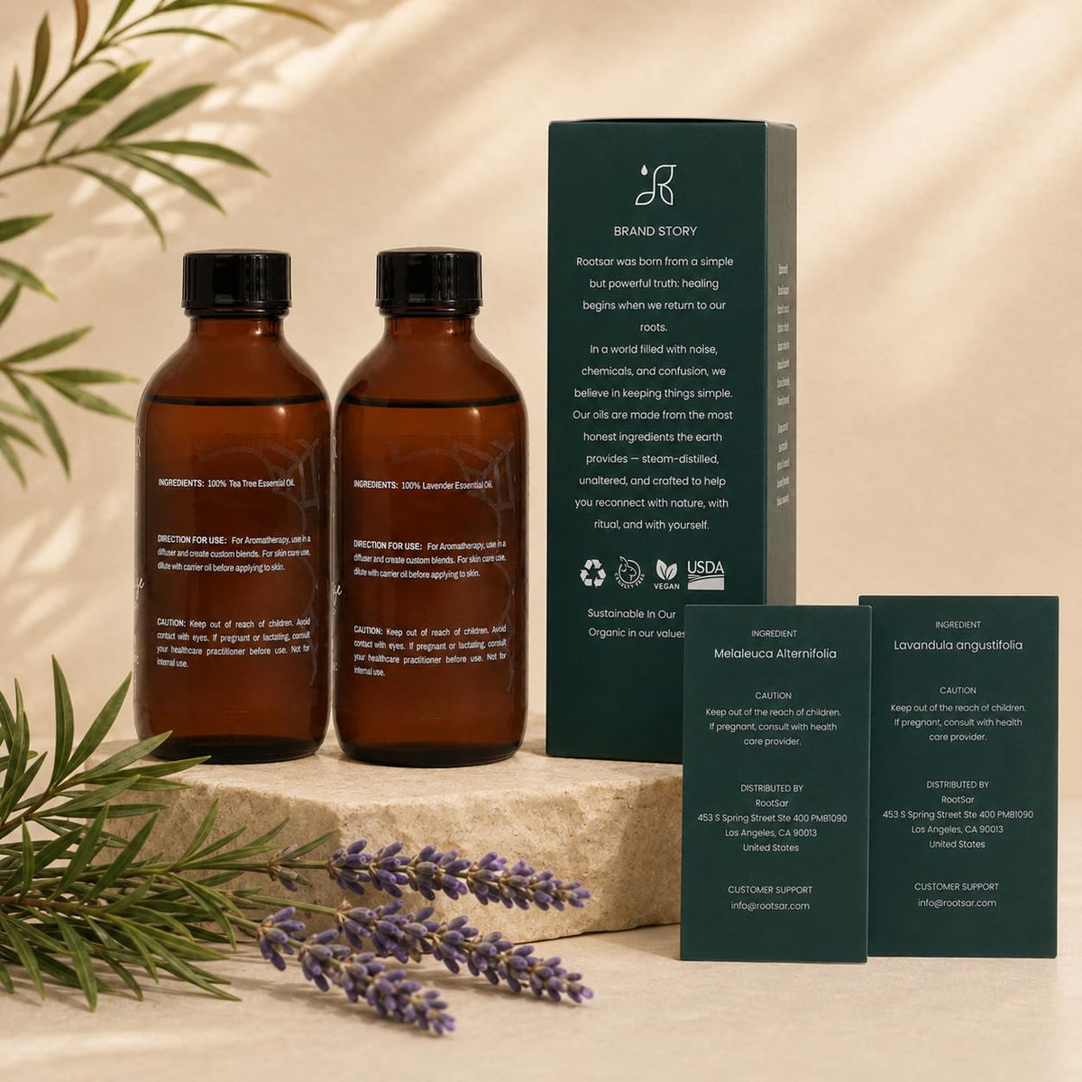 Lavender and Tea Tree Essential Oils Pack of 2 P3110