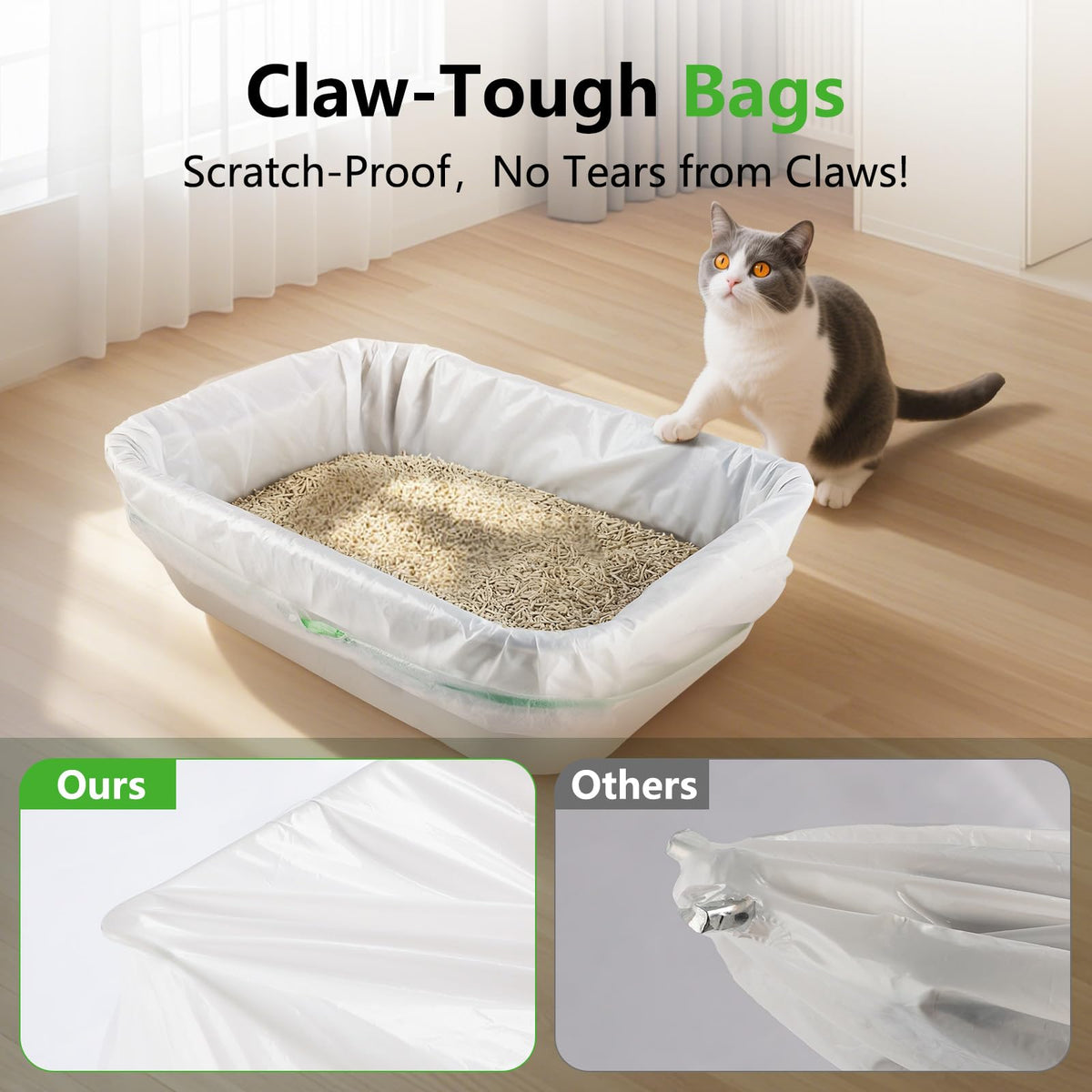 40 Count Cat Litter Box Liners with Drawstring D9764
