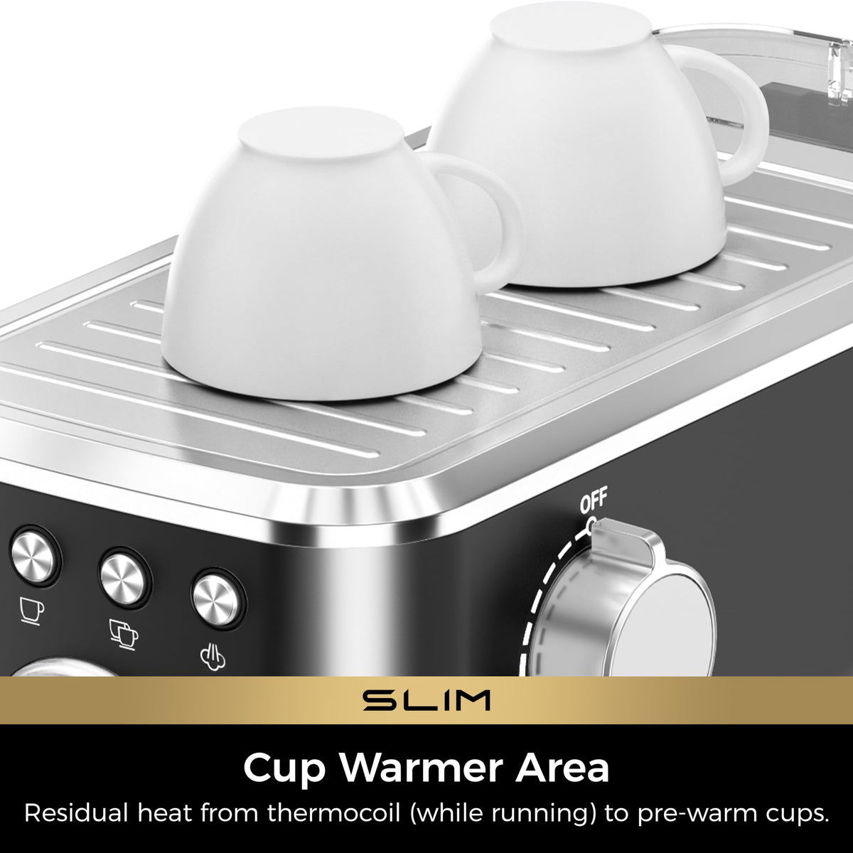 Slim Espresso Machine with Milk Frother F709135