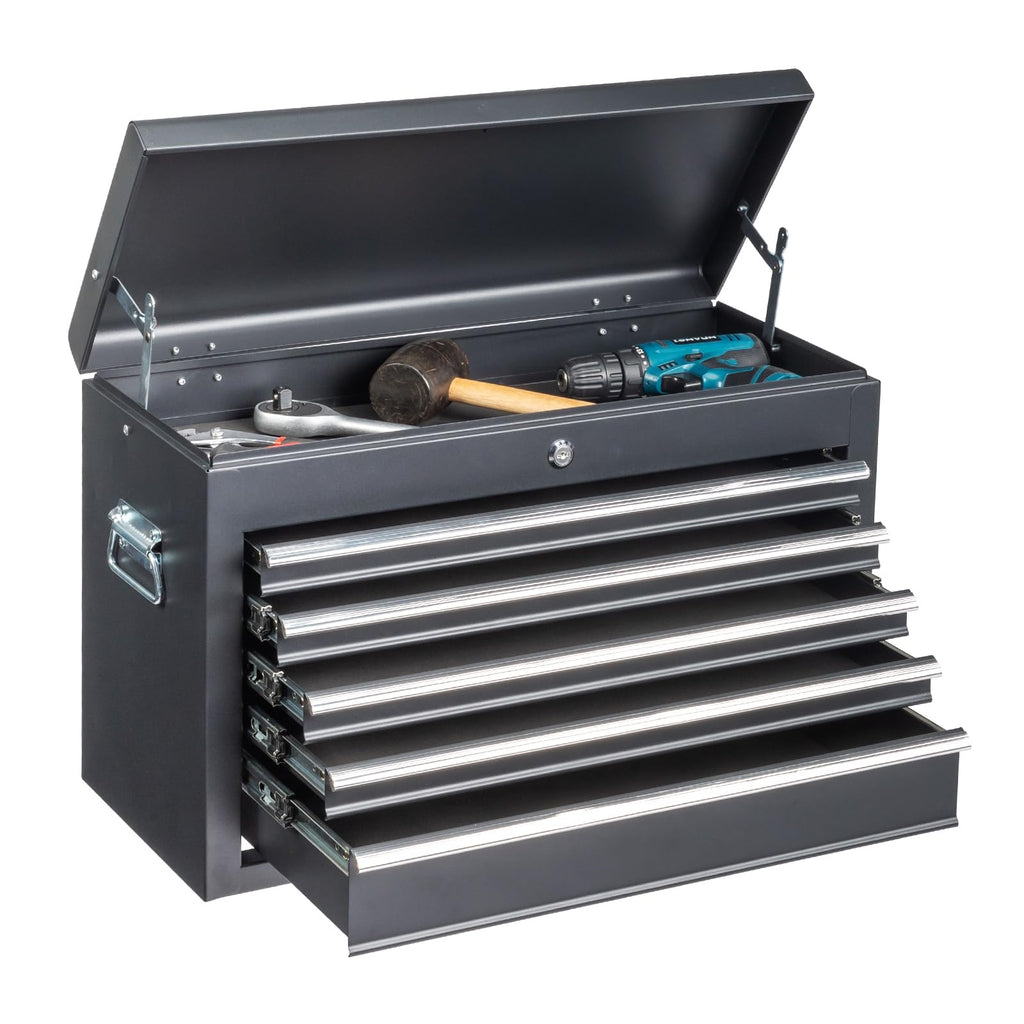 24" 5 Drawer Black Metal Tool Box Q679133
