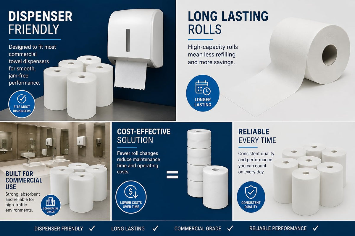 White Paper Towels 6 Rolls O73130