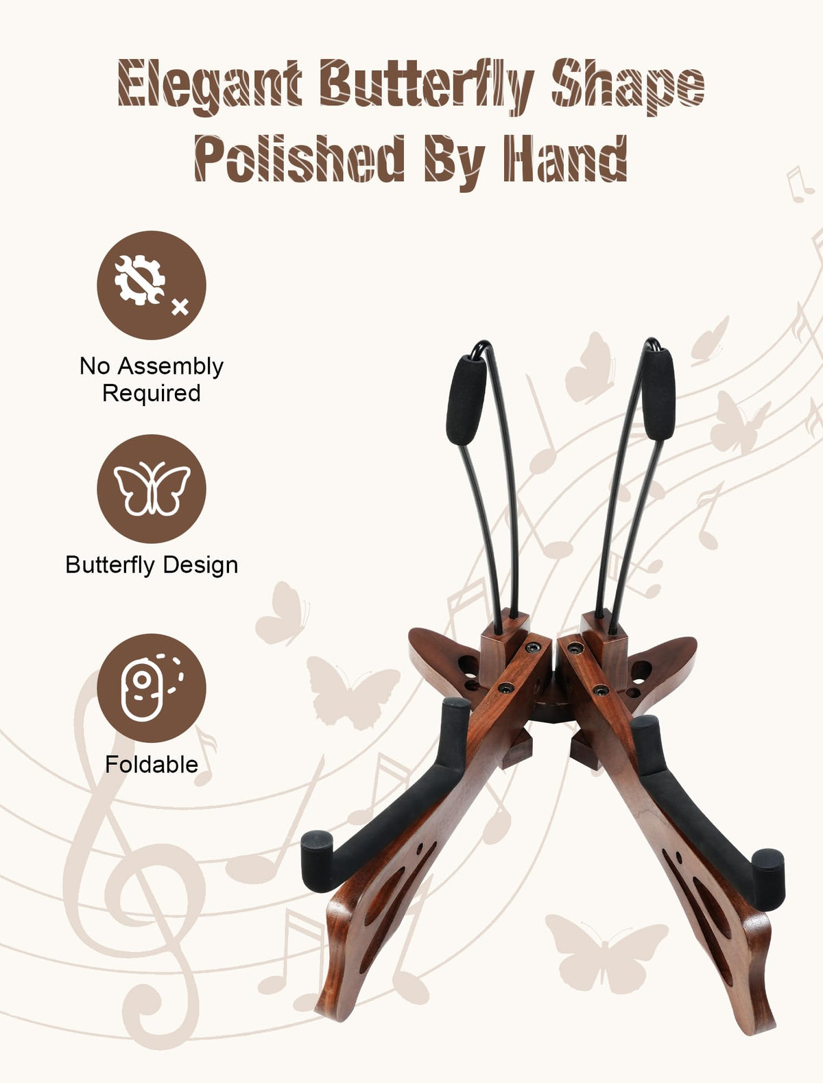 Walnut Cello Stand with Bow Holder U734989