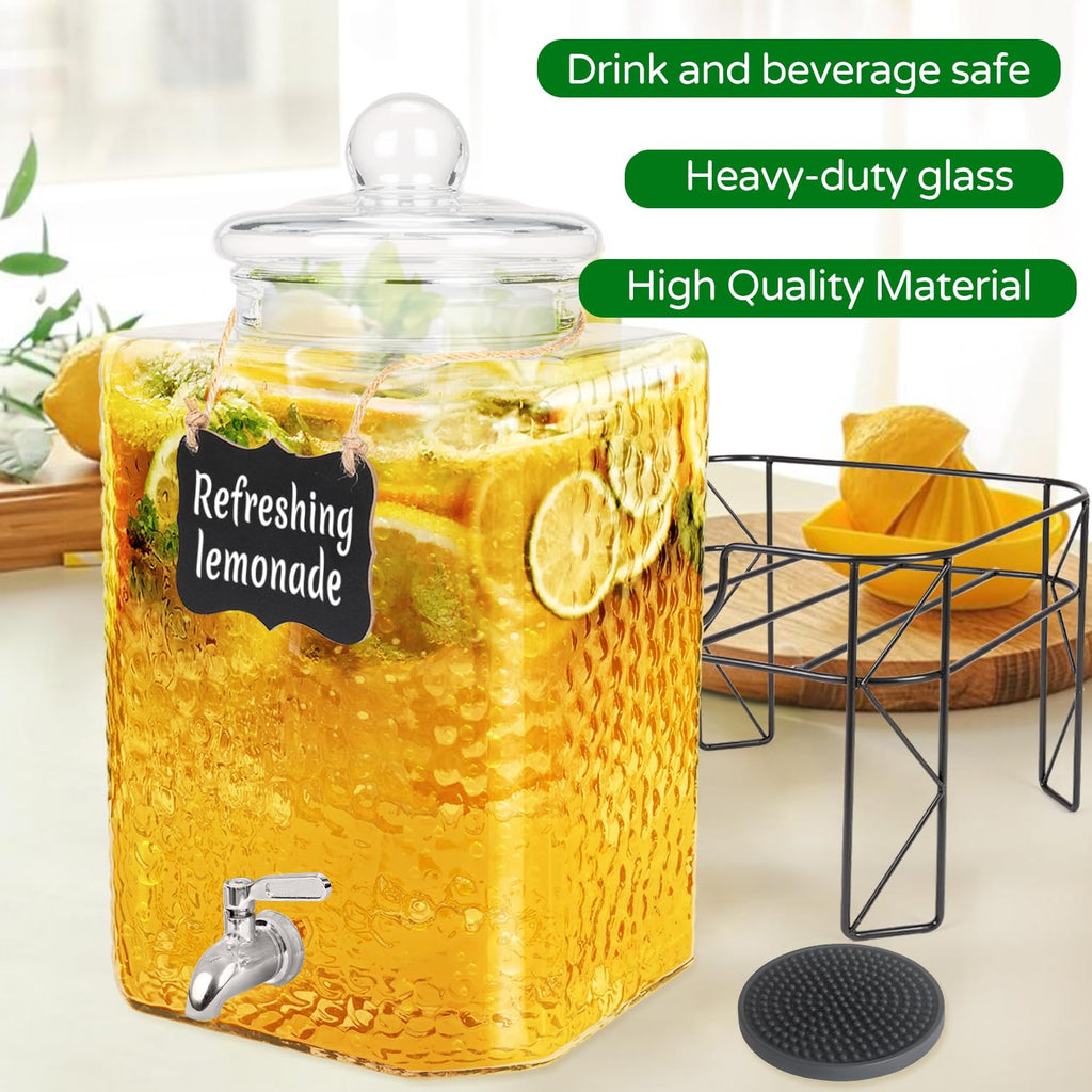 4.6 Gallon Glass Beverage Dispenser with Stand D950