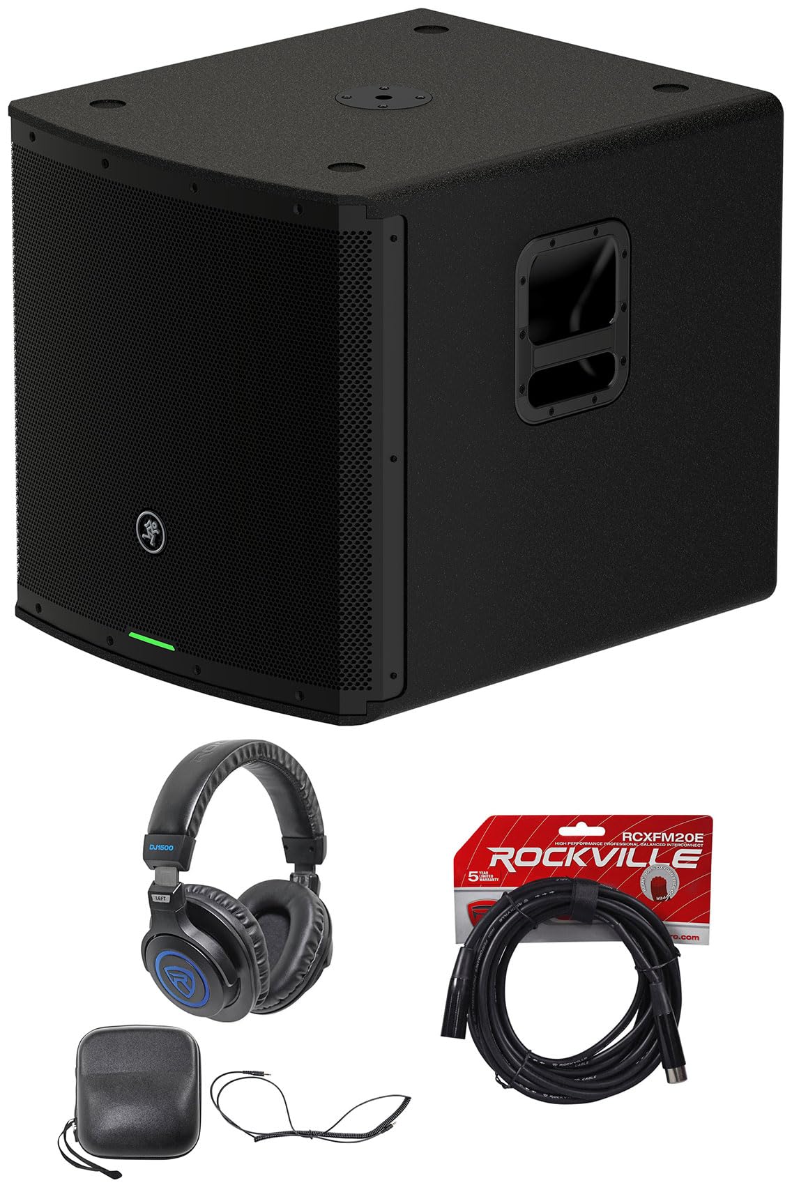 18 1600W Powered Subwoofer with Mic Cable and Headphones Z22043