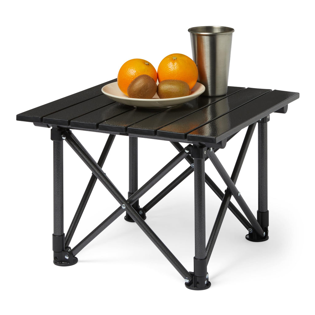 Folding Camping Table Alloy Steel Aluminum Small Black T136