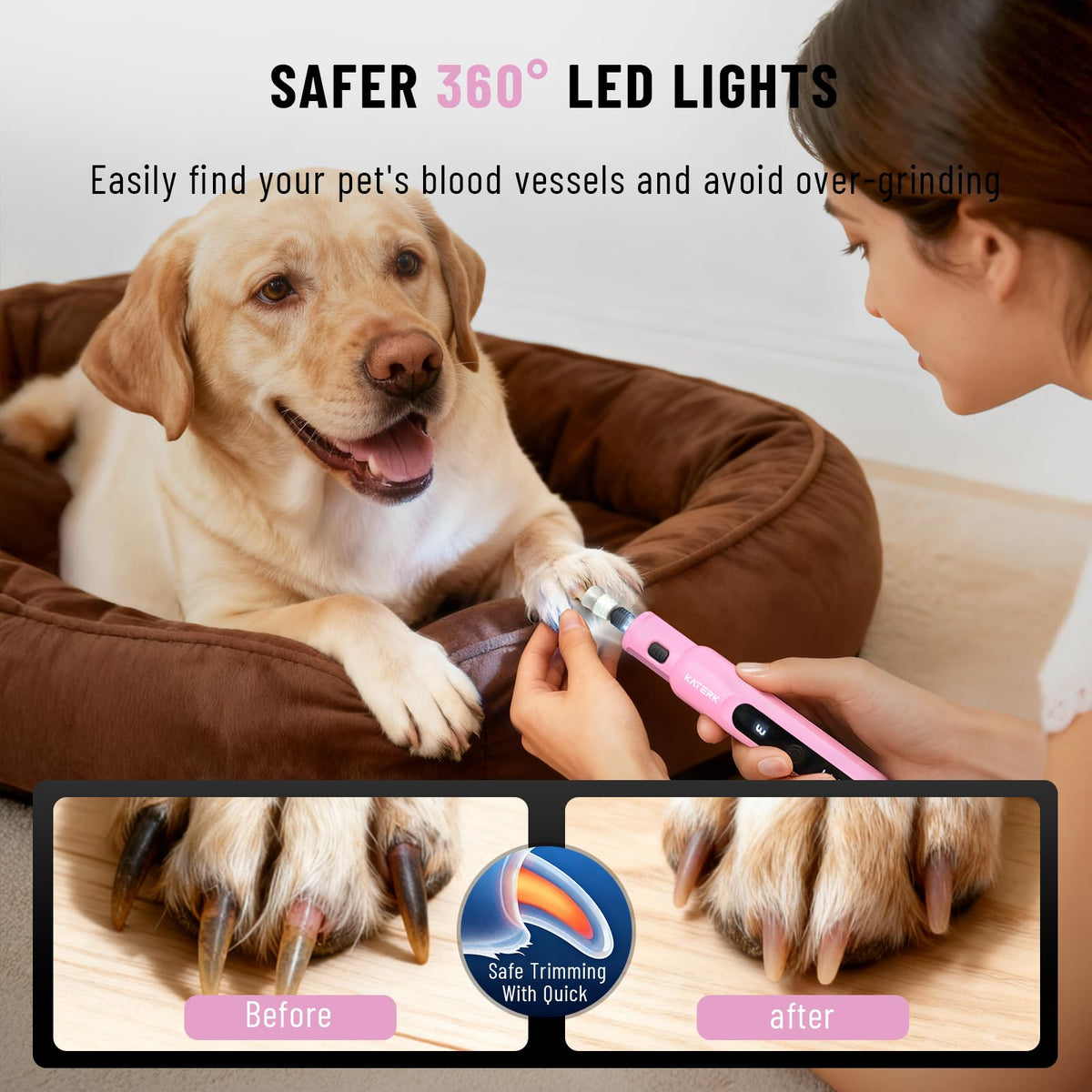 5 Speed Quiet Electric Dog Nail Grinder J4113