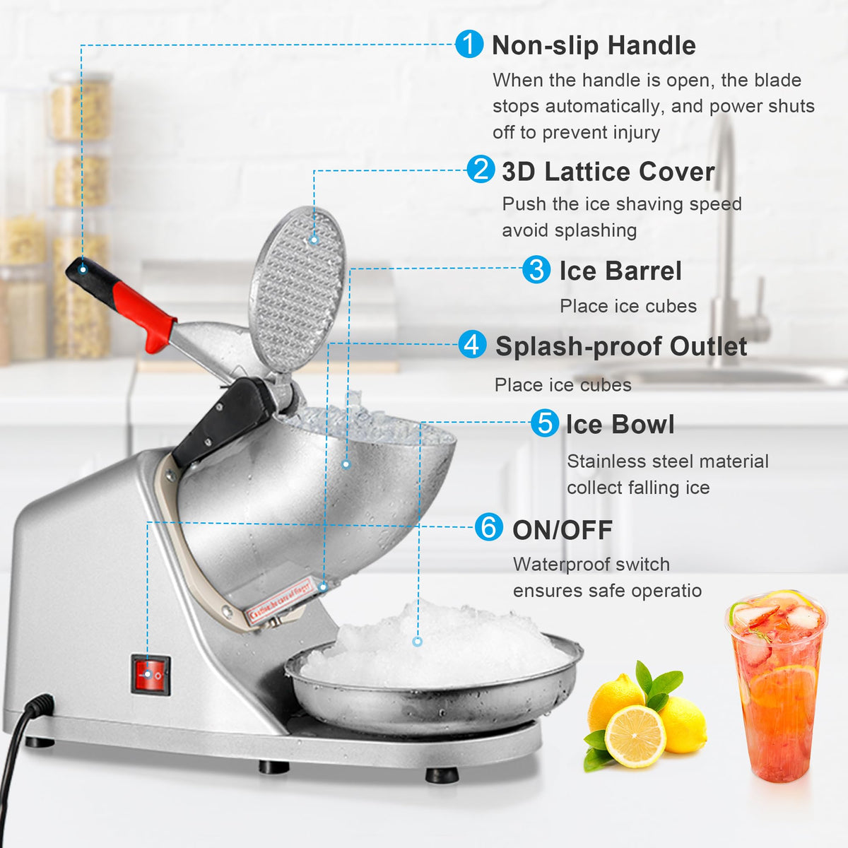 Electric Ice Crusher Shaved Ice Machine U9738