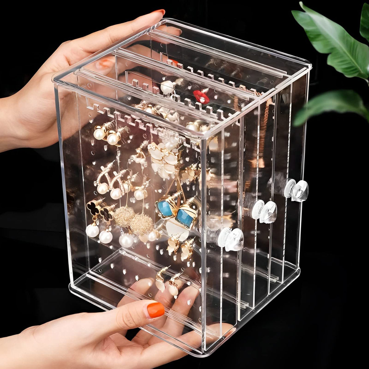 Clear Acrylic 3 Vertical Drawer Jewelry Storage Box V7081