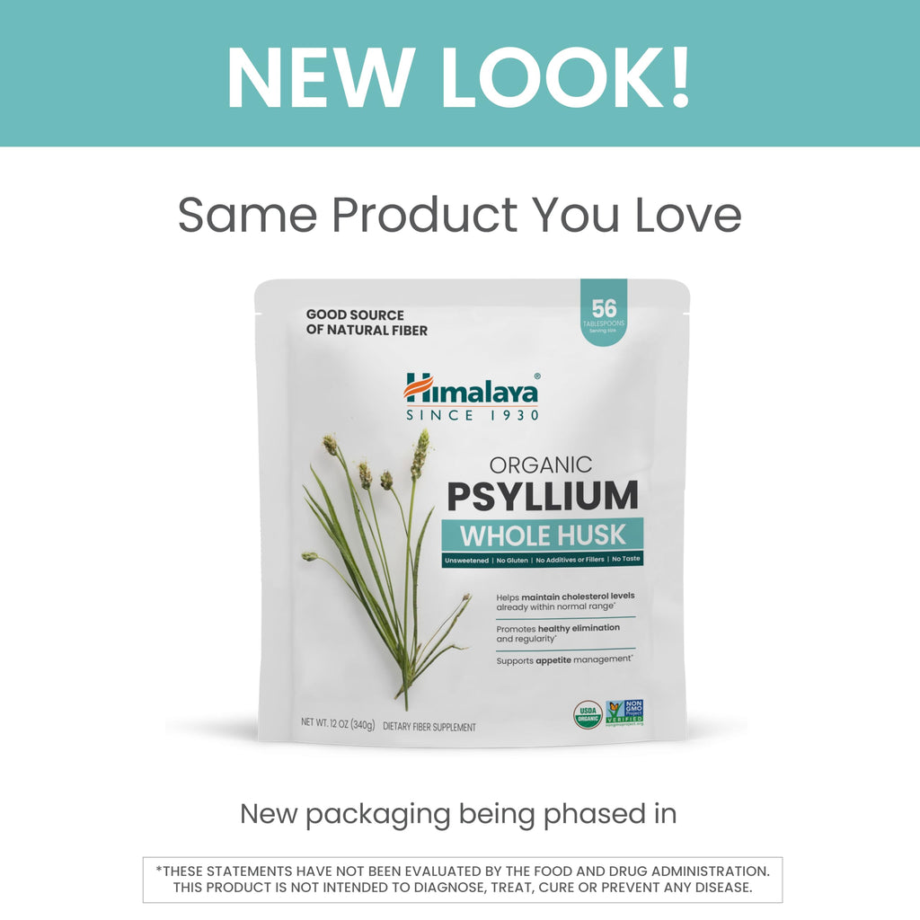 Organic Psyllium Whole Husk Fiber Supplement, Unflavored, 12 oz Z5438