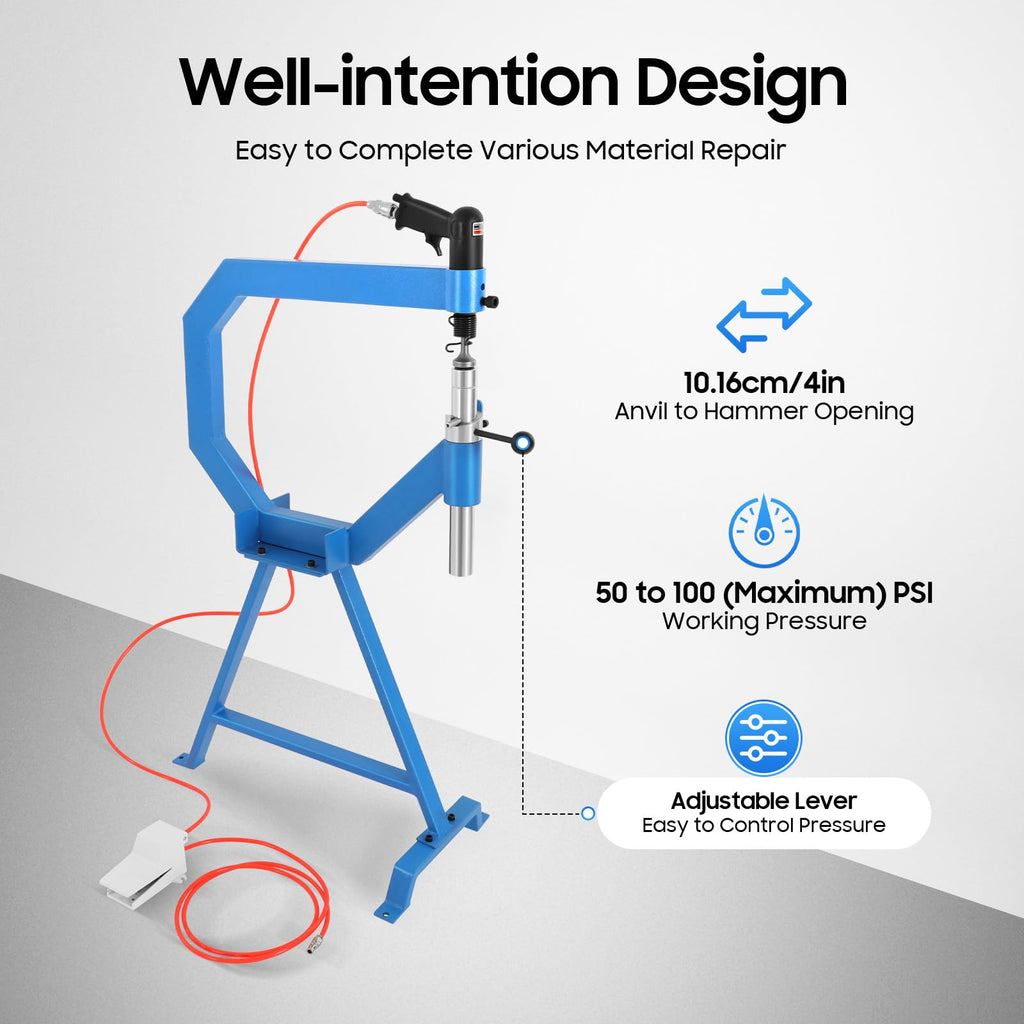 50-100 PSI Pneumatic Planishing Hammer with Foot Pedal Stand N48984