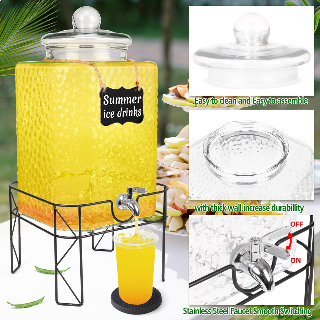 4.6 Gallon Glass Beverage Dispenser with Stand D950