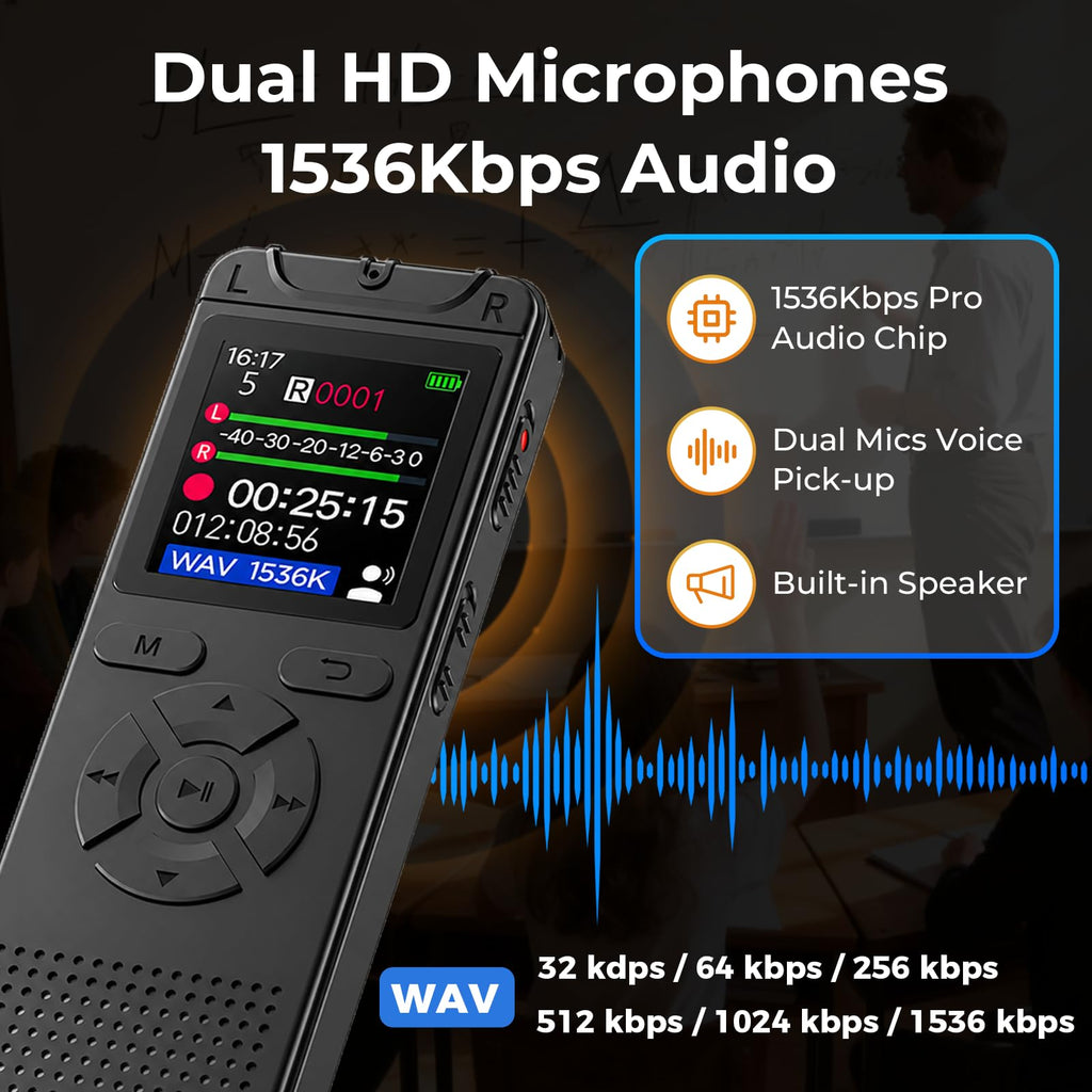32GB Digital Voice Recorder with Playback V6308