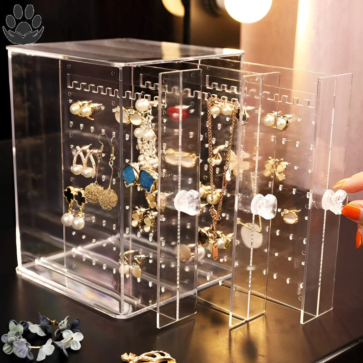 Clear Acrylic 3 Vertical Drawer Jewelry Storage Box V7081